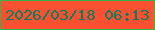 文字の大きさ：3、枠の色：37b34c、背景の色：fe5131、文字の色：0c7b5b 無料ブログパーツのブログ時計