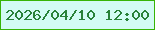 文字の大きさ：2、枠の色：37b405、背景の色：d3fbf3、文字の色：298138 無料ブログパーツのブログ時計