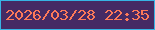 文字の大きさ：1、枠の色：37b4e4、背景の色：452a64、文字の色：fd7a59 無料ブログパーツのブログ時計