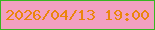 文字の大きさ：4、枠の色：37b522、背景の色：f2a0c1、文字の色：eb850c 無料ブログパーツのブログ時計