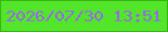 文字の大きさ：3、枠の色：37b612、背景の色：53e529、文字の色：9768eb 無料ブログパーツのブログ時計