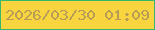 文字の大きさ：2、枠の色：37b670、背景の色：f8d43f、文字の色：b79c56 無料ブログパーツのブログ時計