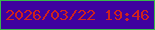 文字の大きさ：2、枠の色：37b84b、背景の色：3f019f、文字の色：cf221e 無料ブログパーツのブログ時計