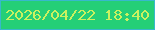 文字の大きさ：2、枠の色：37b8cc、背景の色：24cf77、文字の色：caf160 無料ブログパーツのブログ時計