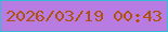 文字の大きさ：2、枠の色：37bbd2、背景の色：b87be1、文字の色：b1520c 無料ブログパーツのブログ時計