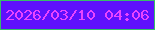 文字の大きさ：4、枠の色：37bd69、背景の色：5f10fd、文字の色：e944ff 無料ブログパーツのブログ時計