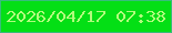 文字の大きさ：5、枠の色：37bd7b、背景の色：04df15、文字の色：b2fb7d 無料ブログパーツのブログ時計