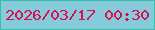 文字の大きさ：5、枠の色：37beaa、背景の色：86cbd9、文字の色：da0e51 無料ブログパーツのブログ時計