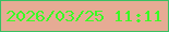 文字の大きさ：3、枠の色：37c163、背景の色：e6ab94、文字の色：39fe23 無料ブログパーツのブログ時計