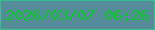 文字の大きさ：2、枠の色：37c190、背景の色：568c9a、文字の色：08cd29 無料ブログパーツのブログ時計