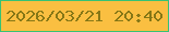 文字の大きさ：1、枠の色：37c274、背景の色：fabf41、文字の色：867716 無料ブログパーツのブログ時計