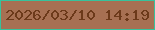 文字の大きさ：2、枠の色：37c29c、背景の色：a77053、文字の色：6c391a 無料ブログパーツのブログ時計