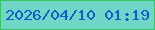 文字の大きさ：4、枠の色：37c360、背景の色：70d7c6、文字の色：0f5bd6 無料ブログパーツのブログ時計
