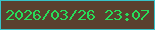 文字の大きさ：2、枠の色：37c3c9、背景の色：5a402f、文字の色：28dd59 無料ブログパーツのブログ時計