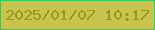 文字の大きさ：1、枠の色：37c65f、背景の色：c9c350、文字の色：99981b 無料ブログパーツのブログ時計