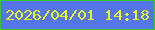 文字の大きさ：1、枠の色：37c926、背景の色：5576e9、文字の色：e7f716 無料ブログパーツのブログ時計