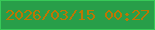 文字の大きさ：5、枠の色：37ca58、背景の色：289e49、文字の色：bd7503 無料ブログパーツのブログ時計