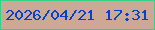 文字の大きさ：1、枠の色：37cf89、背景の色：cca997、文字の色：0243c8 無料ブログパーツのブログ時計