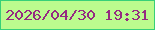 文字の大きさ：1、枠の色：37d078、背景の色：bbfb8e、文字の色：952a81 無料ブログパーツのブログ時計