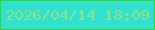 文字の大きさ：4、枠の色：37d235、背景の色：30e2ce、文字の色：8ee28b 無料ブログパーツのブログ時計