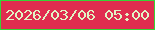 文字の大きさ：3、枠の色：37d436、背景の色：e02d4f、文字の色：e1f4c5 無料ブログパーツのブログ時計