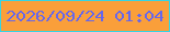 文字の大きさ：2、枠の色：37d4e3、背景の色：fa9f3a、文字の色：6767eb 無料ブログパーツのブログ時計