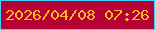 文字の大きさ：3、枠の色：37d6fb、背景の色：b50135、文字の色：ffbb1b 無料ブログパーツのブログ時計