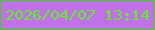 文字の大きさ：5、枠の色：37d807、背景の色：bf71ea、文字の色：62f120 無料ブログパーツのブログ時計
