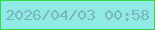 文字の大きさ：5、枠の色：37d845、背景の色：8feae4、文字の色：79b4c1 無料ブログパーツのブログ時計