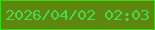 文字の大きさ：3、枠の色：37d910、背景の色：5e880d、文字の色：48d951 無料ブログパーツのブログ時計