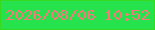 文字の大きさ：3、枠の色：37da20、背景の色：26e24d、文字の色：f9777c 無料ブログパーツのブログ時計