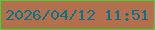 文字の大きさ：5、枠の色：37da2f、背景の色：b46f4d、文字の色：077489 無料ブログパーツのブログ時計