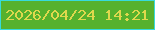 文字の大きさ：5、枠の色：37dadb、背景の色：56b12d、文字の色：ded84d 無料ブログパーツのブログ時計