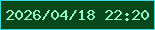 文字の大きさ：4、枠の色：37dbe1、背景の色：08481b、文字の色：93fac8 無料ブログパーツのブログ時計