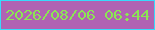 文字の大きさ：2、枠の色：37dbfc、背景の色：b063b3、文字の色：8be653 無料ブログパーツのブログ時計