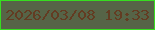 文字の大きさ：5、枠の色：37dd20、背景の色：566447、文字の色：633c22 無料ブログパーツのブログ時計