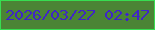 文字の大きさ：1、枠の色：37dd51、背景の色：4b8435、文字の色：3f25c7 無料ブログパーツのブログ時計