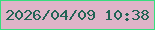 文字の大きさ：3、枠の色：37dd7e、背景の色：deb4c8、文字の色：226355 無料ブログパーツのブログ時計
