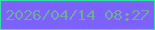 文字の大きさ：1、枠の色：37dea6、背景の色：7d61fb、文字の色：73a7a7 無料ブログパーツのブログ時計