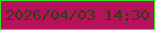 文字の大きさ：1、枠の色：37e127、背景の色：b8115b、文字の色：2f3c16 無料ブログパーツのブログ時計