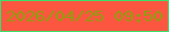 文字の大きさ：4、枠の色：37e16c、背景の色：fc5640、文字の色：8d9f0d 無料ブログパーツのブログ時計