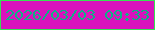 文字の大きさ：2、枠の色：37e252、背景の色：d913bc、文字の色：0eb186 無料ブログパーツのブログ時計