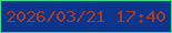 文字の大きさ：1、枠の色：37e393、背景の色：0d358b、文字の色：a33e27 無料ブログパーツのブログ時計