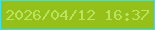 文字の大きさ：1、枠の色：37e3f0、背景の色：95c019、文字の色：b8e45e 無料ブログパーツのブログ時計