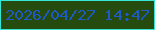 文字の大きさ：4、枠の色：37e5d6、背景の色：254b0f、文字の色：1e5ac5 無料ブログパーツのブログ時計