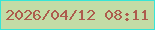 文字の大きさ：1、枠の色：37e5d6、背景の色：c3dca6、文字の色：ad5c4d 無料ブログパーツのブログ時計