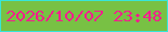文字の大きさ：1、枠の色：37e5d8、背景の色：78c144、文字の色：f31e8d 無料ブログパーツのブログ時計