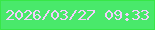 文字の大きさ：5、枠の色：37e747、背景の色：49e96b、文字の色：f2cffd 無料ブログパーツのブログ時計