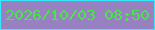 文字の大きさ：4、枠の色：37e7fb、背景の色：9781c1、文字の色：48e64b 無料ブログパーツのブログ時計