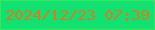 文字の大きさ：4、枠の色：37e85d、背景の色：11e171、文字の色：df7723 無料ブログパーツのブログ時計